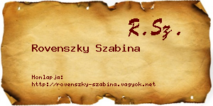 Rovenszky Szabina névjegykártya